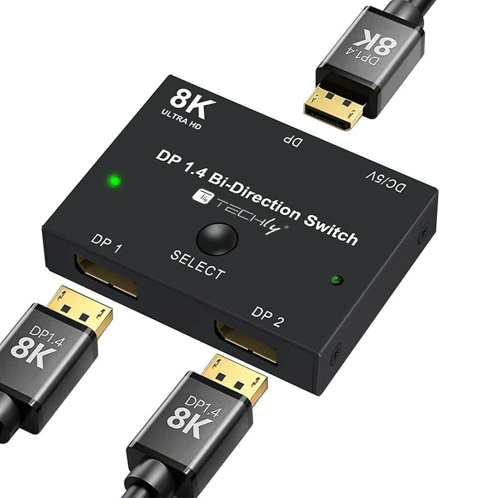 Techly IDATA-DP-2DP-8KT video switch DisplayPort-3
