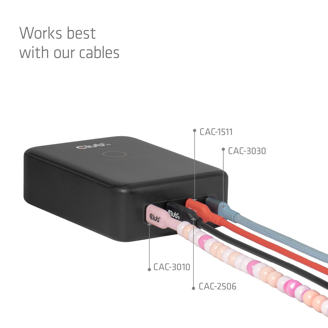 CLUB3D CAC-1933 4-Port USB-C® Charging Station 240W GaN PD 3.1 + PPS + LED Display-7