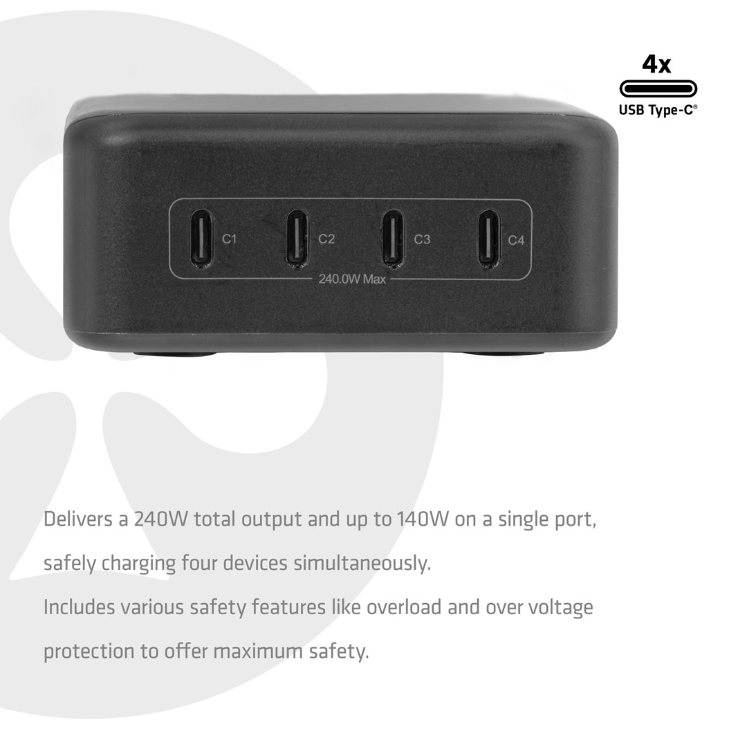 CLUB3D CAC-1933 4-Port USB-C® Charging Station 240W GaN PD 3.1 + PPS + LED Display-4