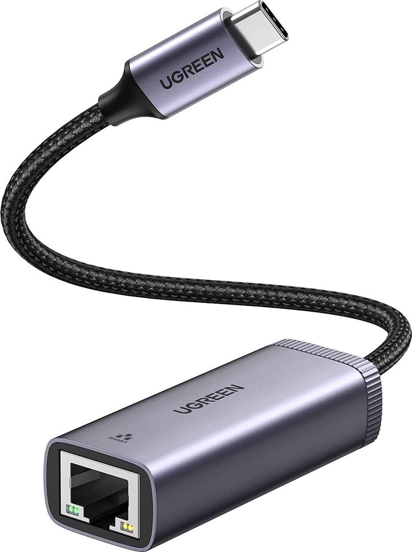 Ugreen external USB Type-C network adapter - RJ45 1 Gbps (1000 Mbps) Grey