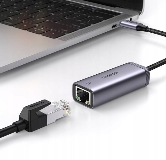 Ugreen external USB Type-C network adapter - RJ45 1 Gbps (1000 Mbps) Grey-1