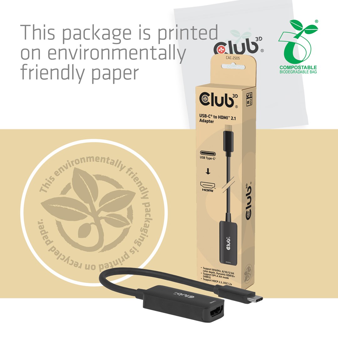 CLUB3D USB-C® to HDMI™ 2.1 Adapter 8K60Hz-7