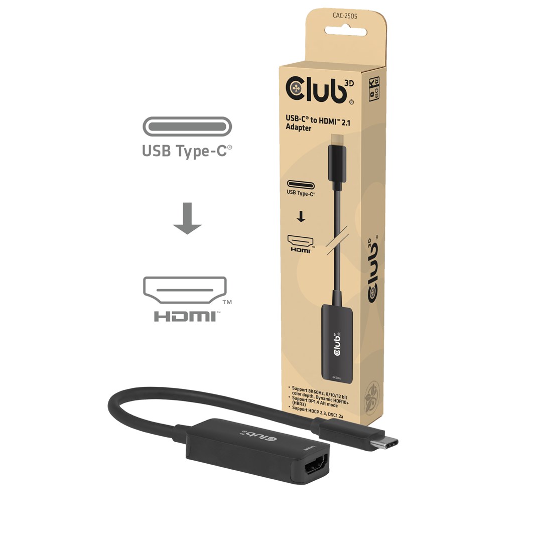 CLUB3D USB-C® to HDMI™ 2.1 Adapter 8K60Hz-0