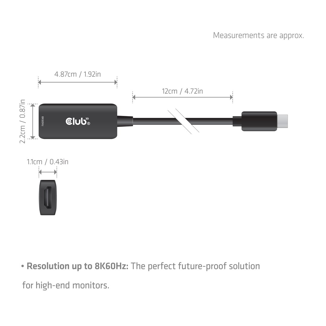 CLUB3D USB-C® to HDMI™ 2.1 Adapter 8K60Hz-2