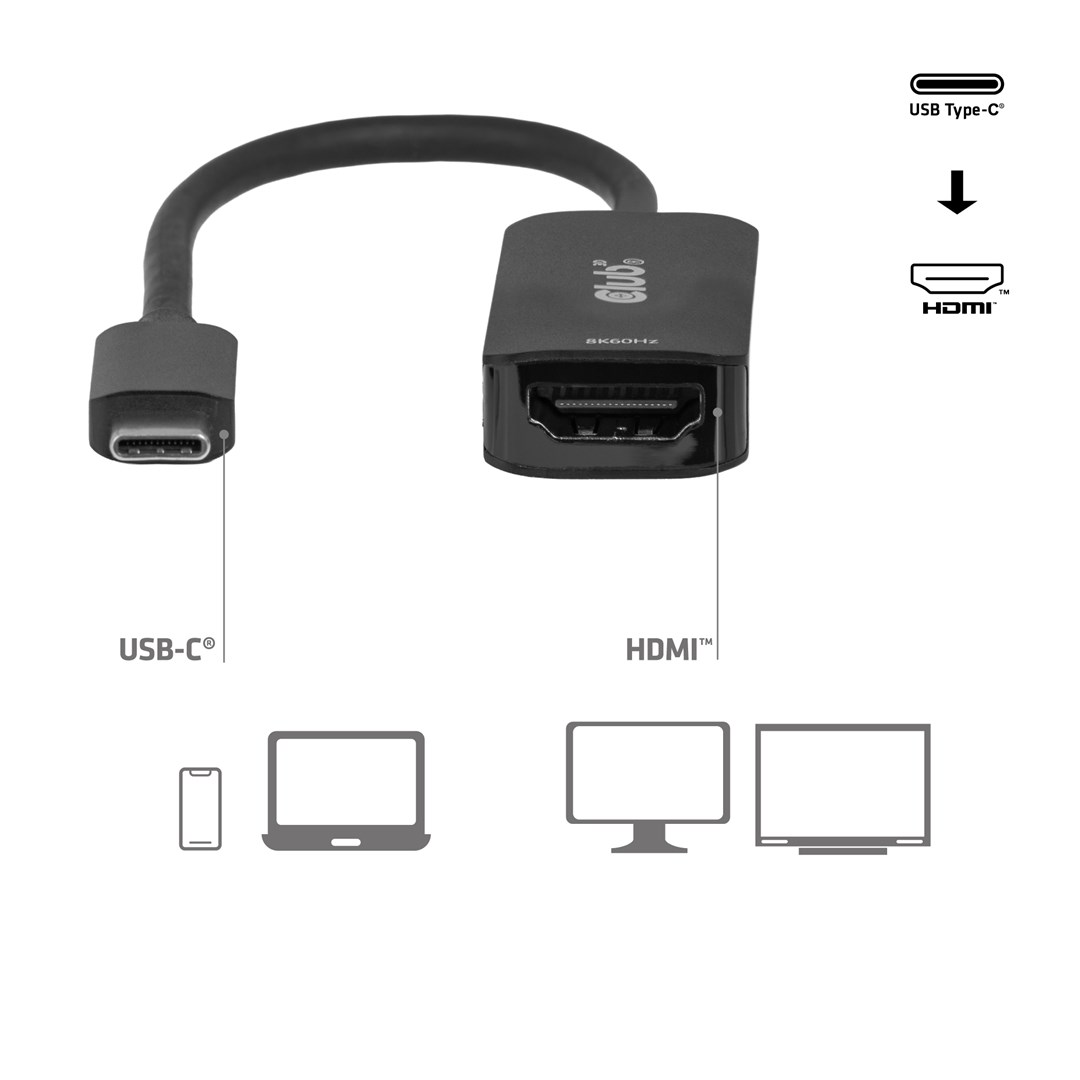 CLUB3D USB-C® to HDMI™ 2.1 Adapter 8K60Hz-4