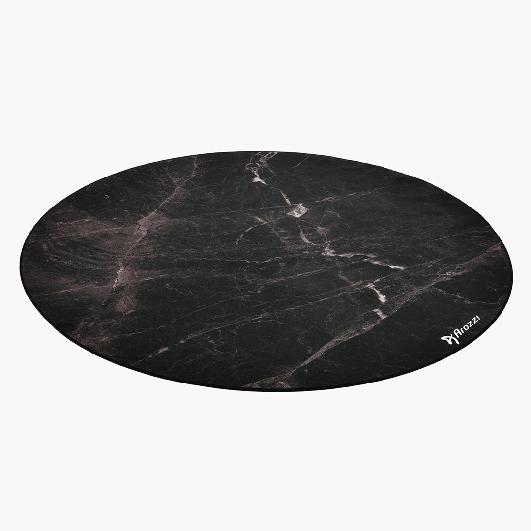 Podloga za pod AROZZI Zona Round (crna/marble, mikrofibra, protuklizna guma, Ø121 cm)