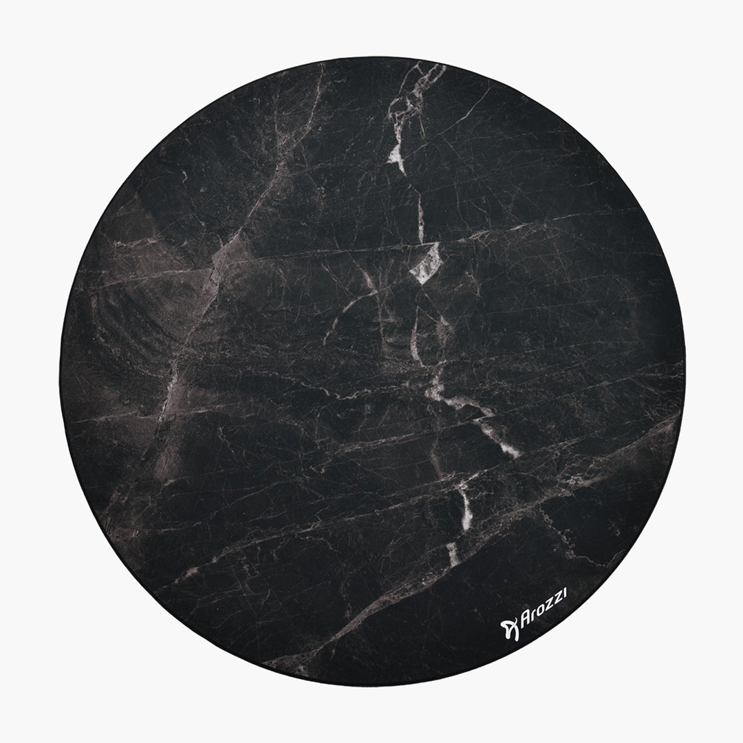 Podloga za pod AROZZI Zona Round (crna/marble, mikrofibra, protuklizna guma, Ø121 cm)-2