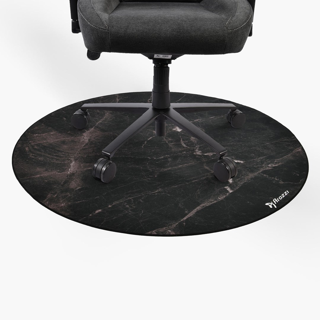 Podloga za pod AROZZI Zona Round (crna/marble, mikrofibra, protuklizna guma, Ø121 cm)-3