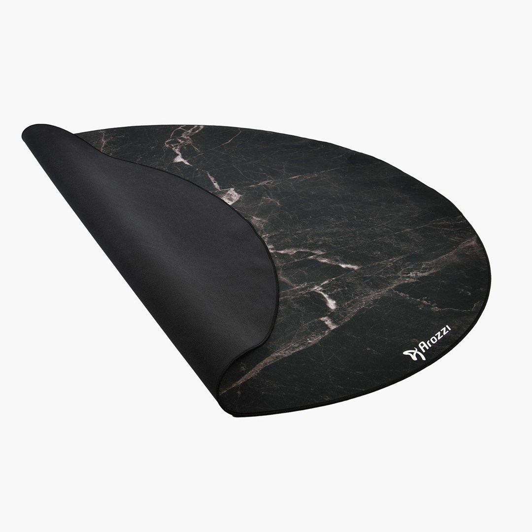 Podloga za pod AROZZI Zona Round (crna/marble, mikrofibra, protuklizna guma, Ø121 cm)-4