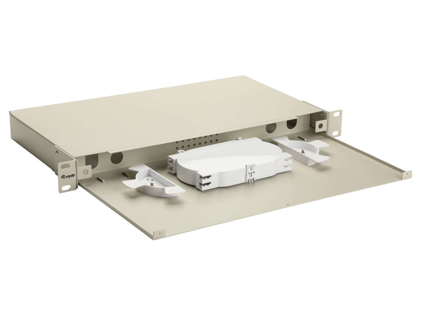 Equip 19" Fiber Optic Space Box, 1U, without front panel, Grey-1