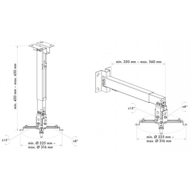 Schwaiger LWH310WD project mount Ceiling/wall White-2