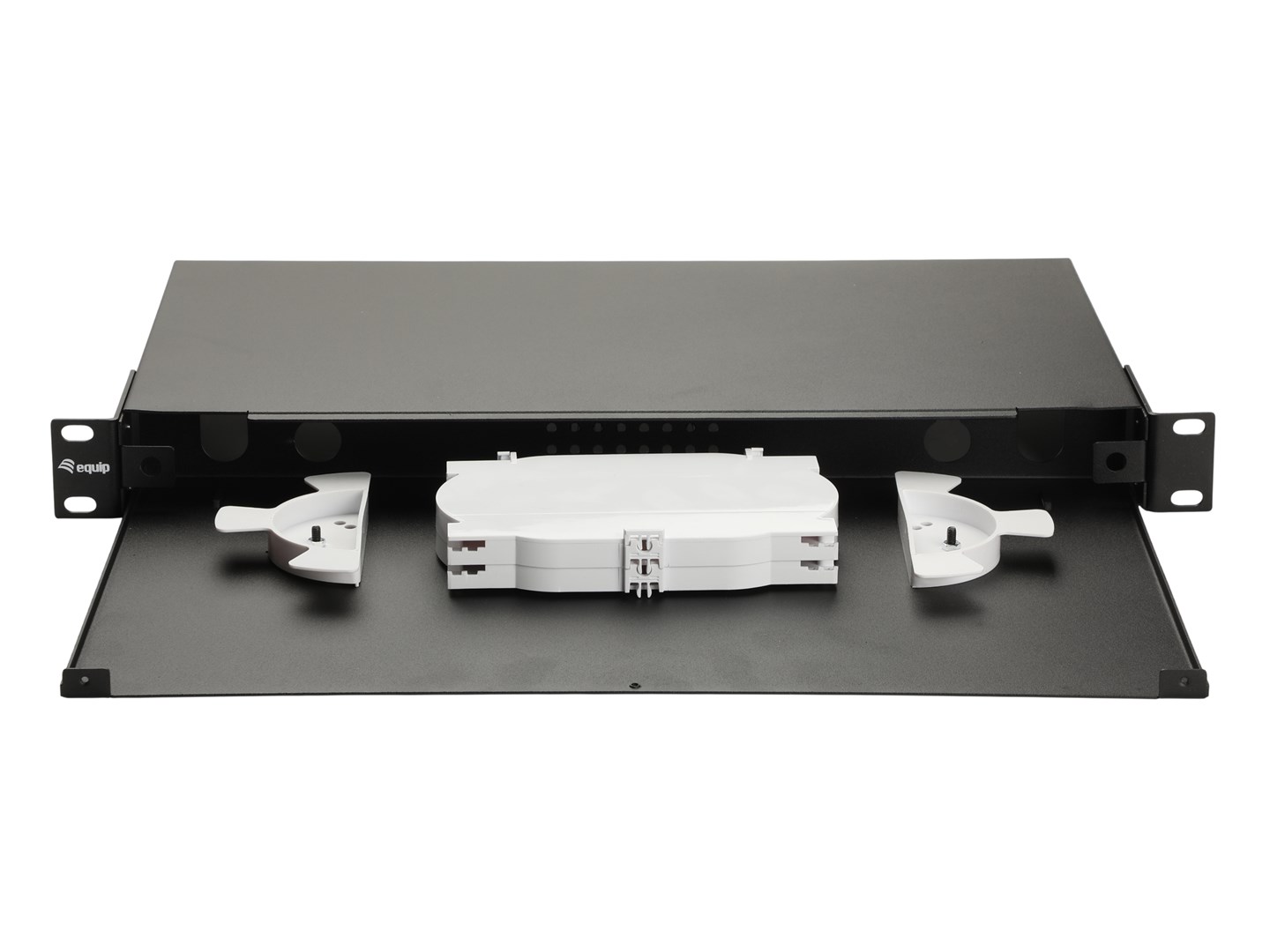 Equip 19" Fiber Optic Space Box, 1U, without front panel, Black-3