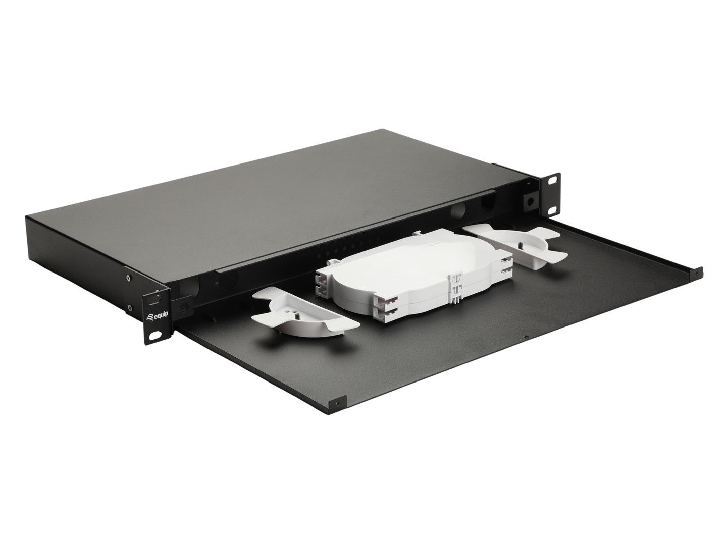 Equip 19" Fiber Optic Space Box, 1U, without front panel, Black-1