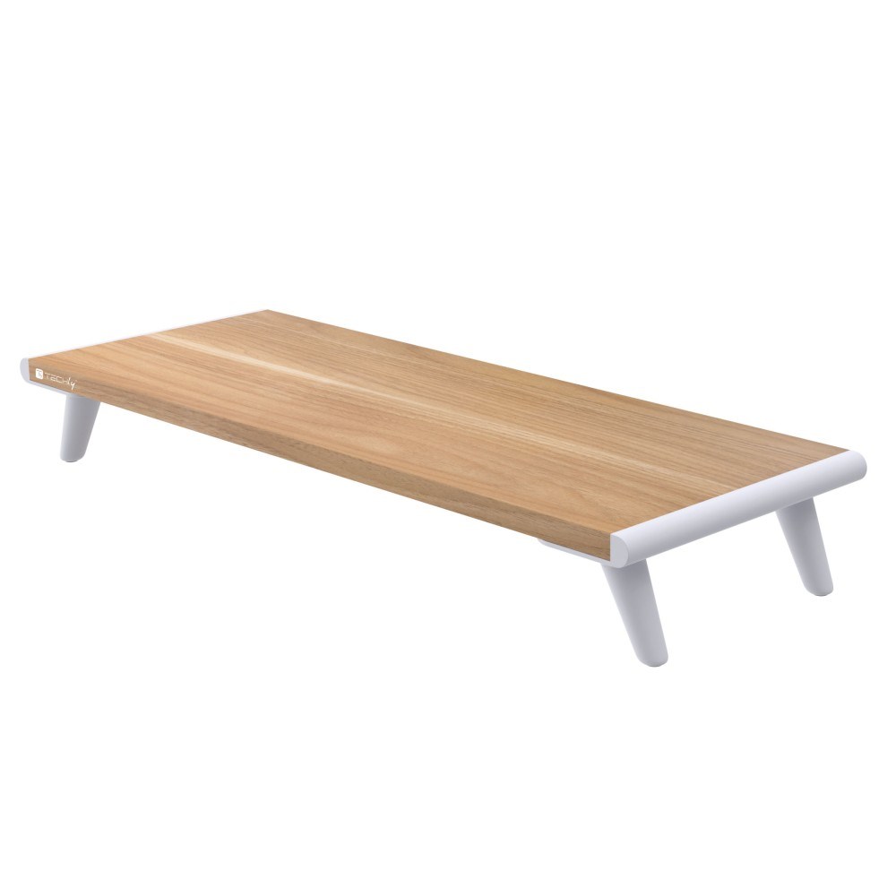 Techly ICA-MS 389 monitor mount / stand Desk White, Wood-3