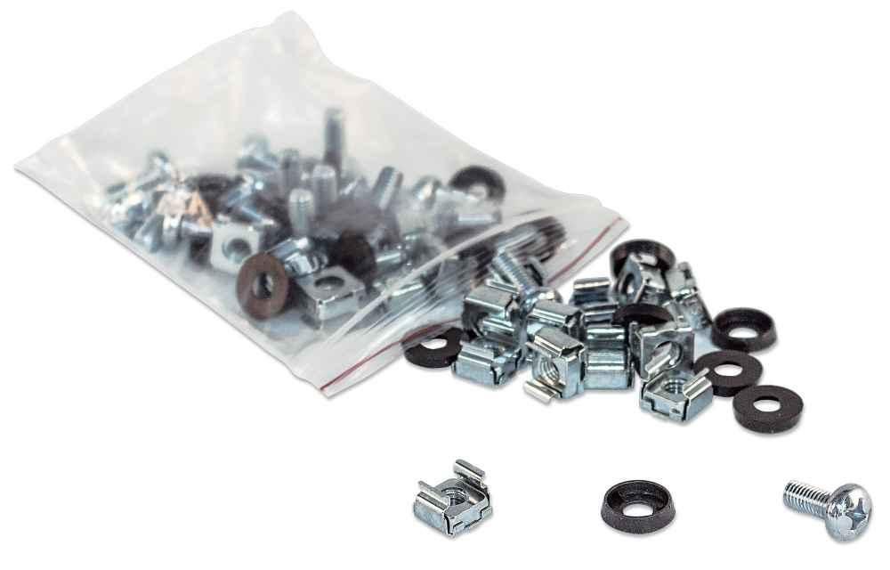 Set kaveznih matica INTELLINET 713658 (M6, 100 kom, s vijcima i podloškama)-1