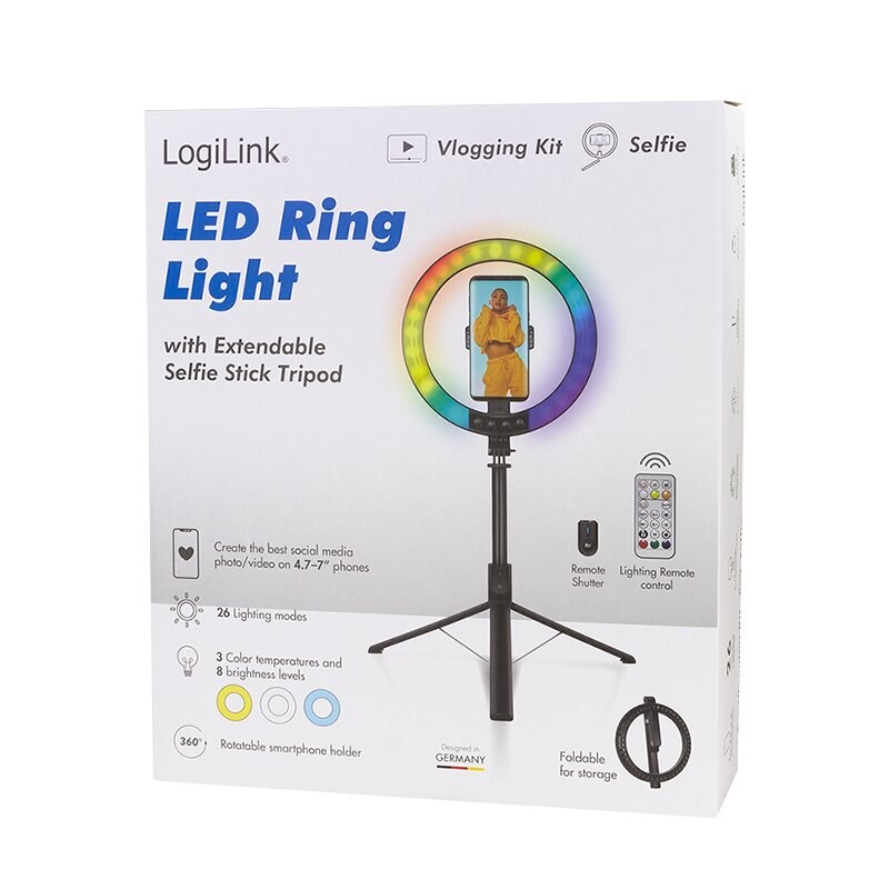 Prstenasto LED svjetlo LOGILINK AA0156 (25 cm, 95 LED, stativ 188 cm)-5