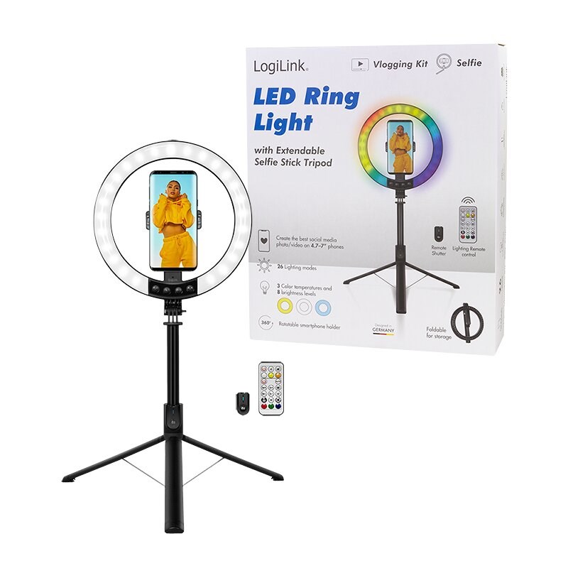 Prstenasto LED svjetlo LOGILINK AA0156 (25 cm, 95 LED, stativ 188 cm)-6
