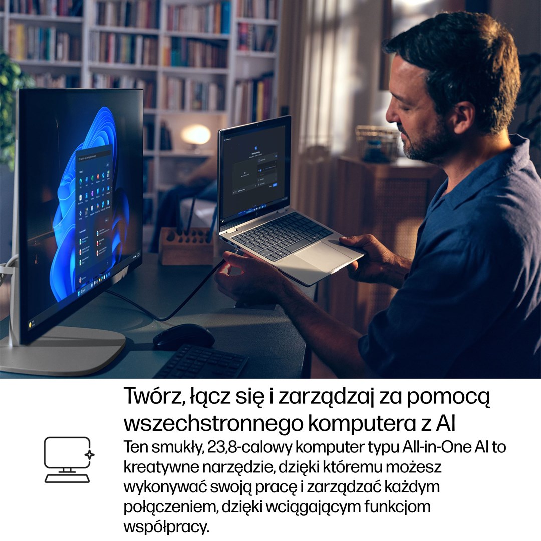 HP EliteStudio 8 All-in-One G1i 23.8" desktop AI PC, Intel Core Ultra 7, 1920 × 1080 px, 16 GB DDR5-SDRAM, Windows 11 Pro, Wi-Fi 7 (802.11be), silver-20