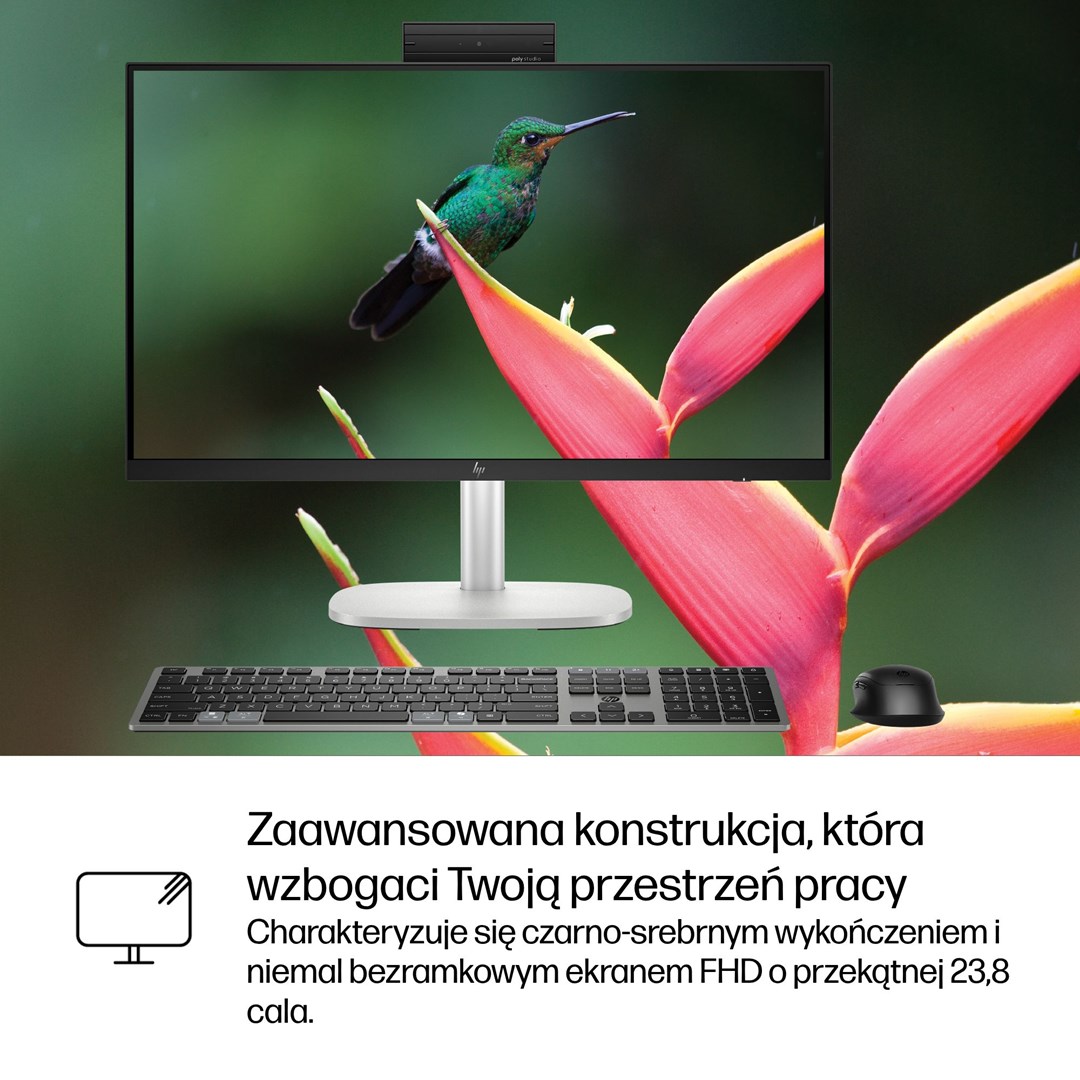 HP EliteStudio 8 All-in-One G1i 23.8" desktop AI PC, Intel Core Ultra 7, 1920 × 1080 px, 16 GB DDR5-SDRAM, Windows 11 Pro, Wi-Fi 7 (802.11be), silver-17