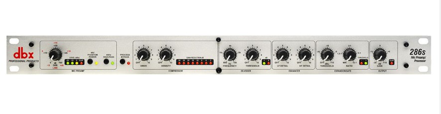 Mikrofonsko predpojačalo DBX 286s (channel strip, kompresor, de-esser, phantom +48 V)