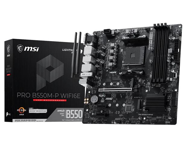 Matična ploča MSI PRO B550M-P WIFI6E (AM4, DDR4, Micro-ATX, Wi-Fi 6E, dva M.2 utora)
