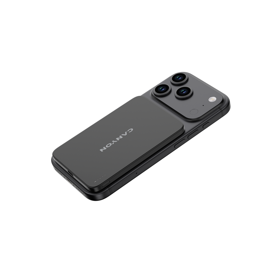 Powerbank CANYON OnPower 503 Air (3000 mAh, USB-C, bežično punjenje 7,5 W, tamnosiva boja)-1
