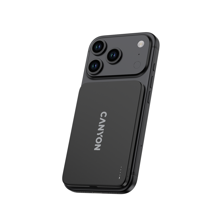 Powerbank CANYON OnPower 503 Air (3000 mAh, USB-C, bežično punjenje 7,5 W, tamnosiva boja)-2
