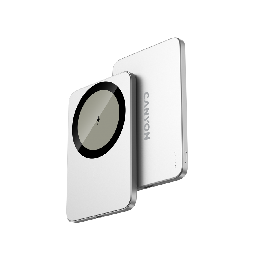 Powerbank CANYON OnPower 503 Air (3000 mAh, USB-C, bežično punjenje 7,5 W, srebrna boja)-2
