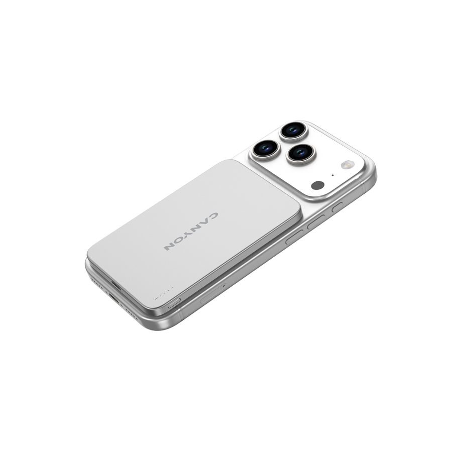 Powerbank CANYON OnPower 503 Air (3000 mAh, USB-C, bežično punjenje 7,5 W, srebrna boja)-1