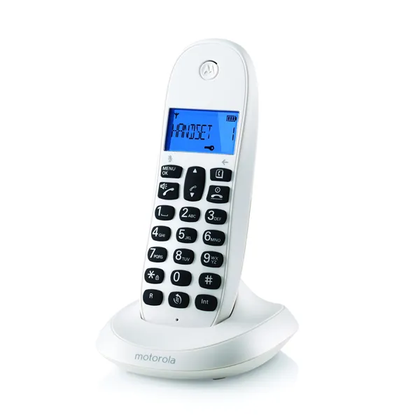 Bežični DECT telefon MOTOROLA C1001CB+ (bijela boja, blokiranje poziva, imenik 50 kontakata)