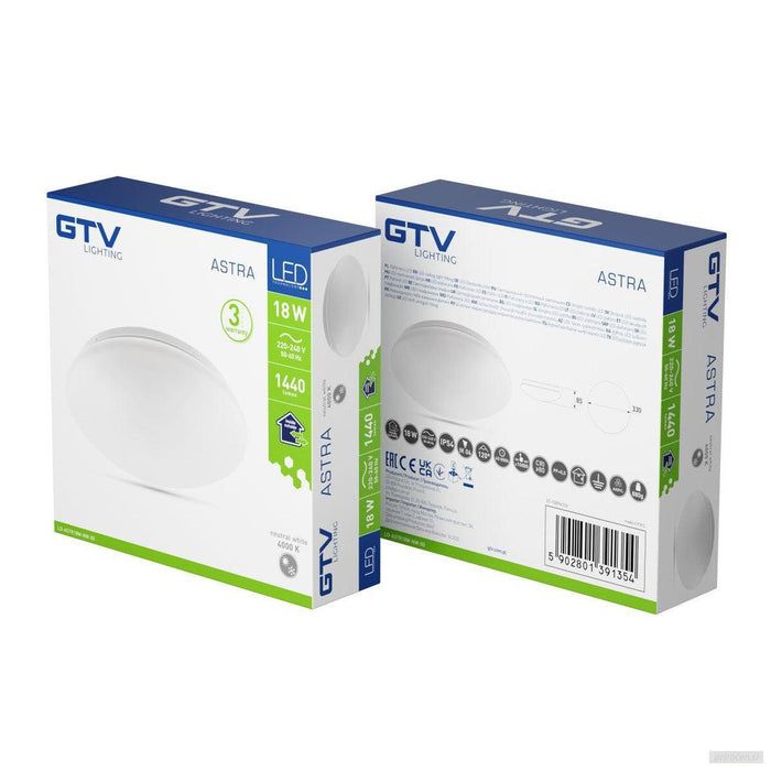 LED stropna svjetiljka GTV ASTRA (18 W, 1440 lm, 4000 K, IP54, Ø330 mm)-3