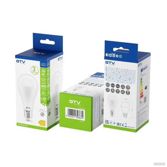 LED žarulja GTV LD-PN4A65-20W (E27, A65, 20 W, 2400 lm, 4000 K)-1