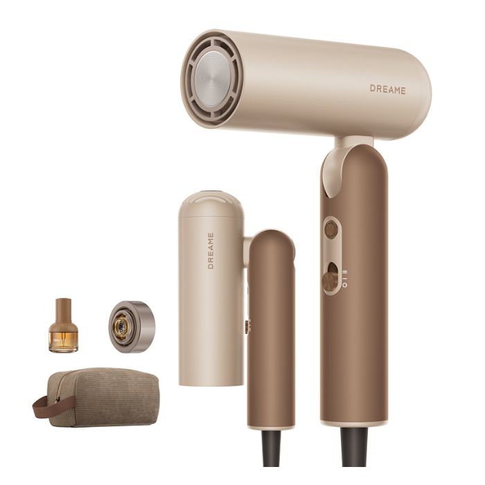 Dreame Pocket Cake Tiramisu Hair Dryer, Brown-1