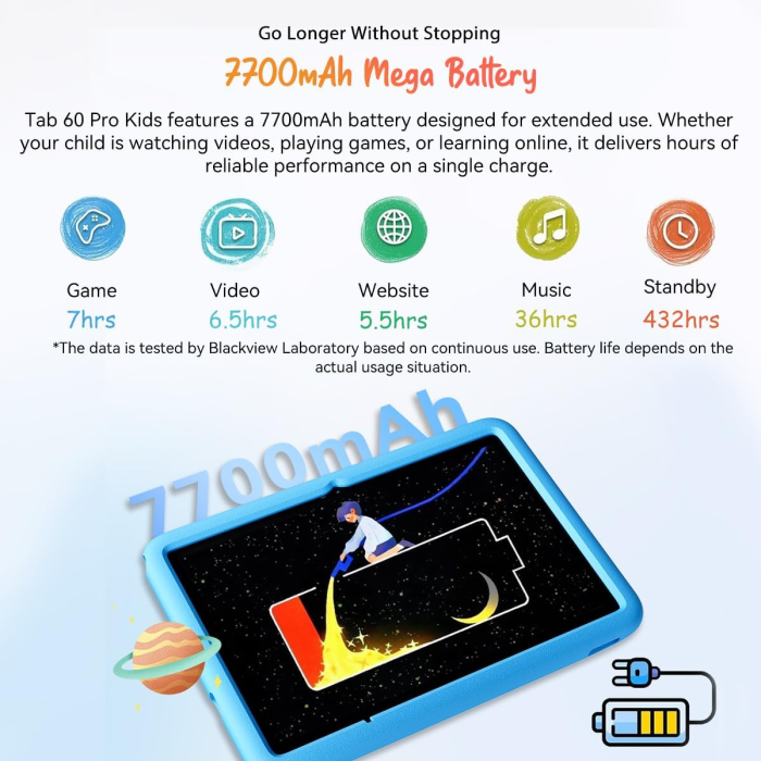 Blackview TAB60 Pro KIDS LTE 10.1-inch Tablet, 8GB+128GB, Blue-6