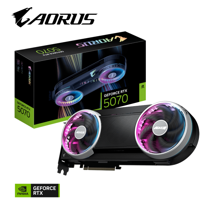 Grafička kartica GIGABYTE AORUS GeForce RTX 5070 INFINITY 12G (12 GB GDDR7, 192-bit, PCI-E 5.0, 3x DisplayPort 2.1b, 1x HDMI 2.1b)-0