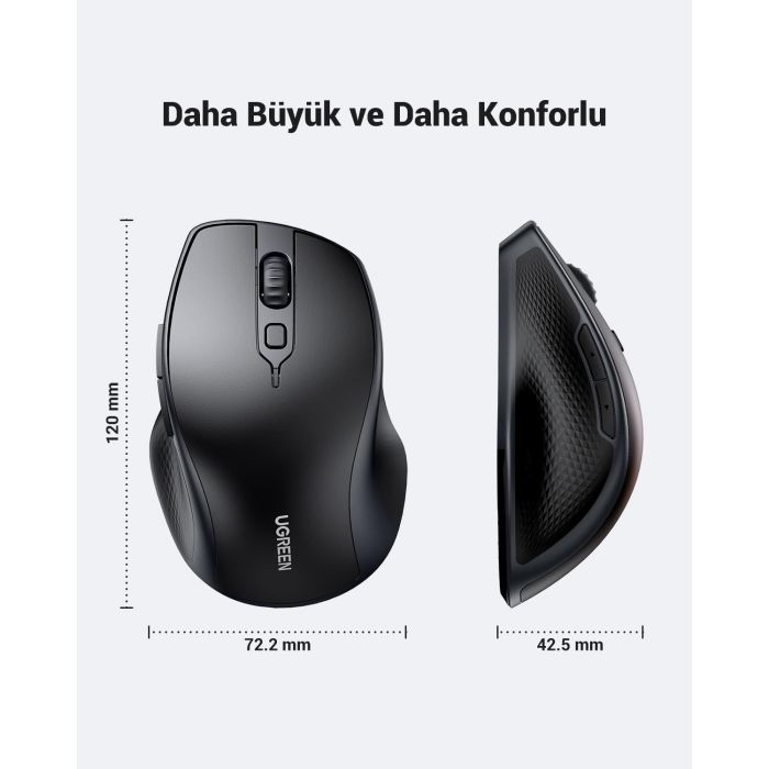 Ugreen ergonomska Dual-mode brezžična miška s stranskimi gumbi-1