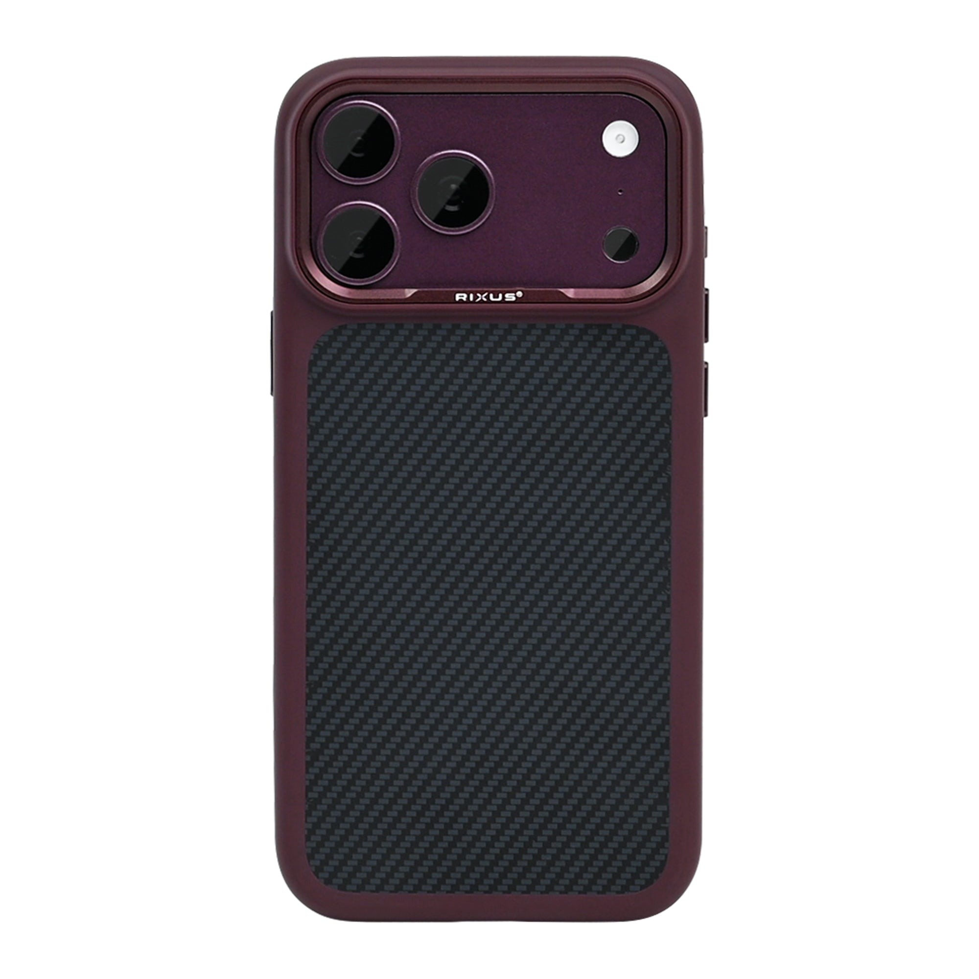 Rixus Mag Carbon With MagSafe Compatible For Apple iPhone 17 Pro, 18 Pro Deep Purple