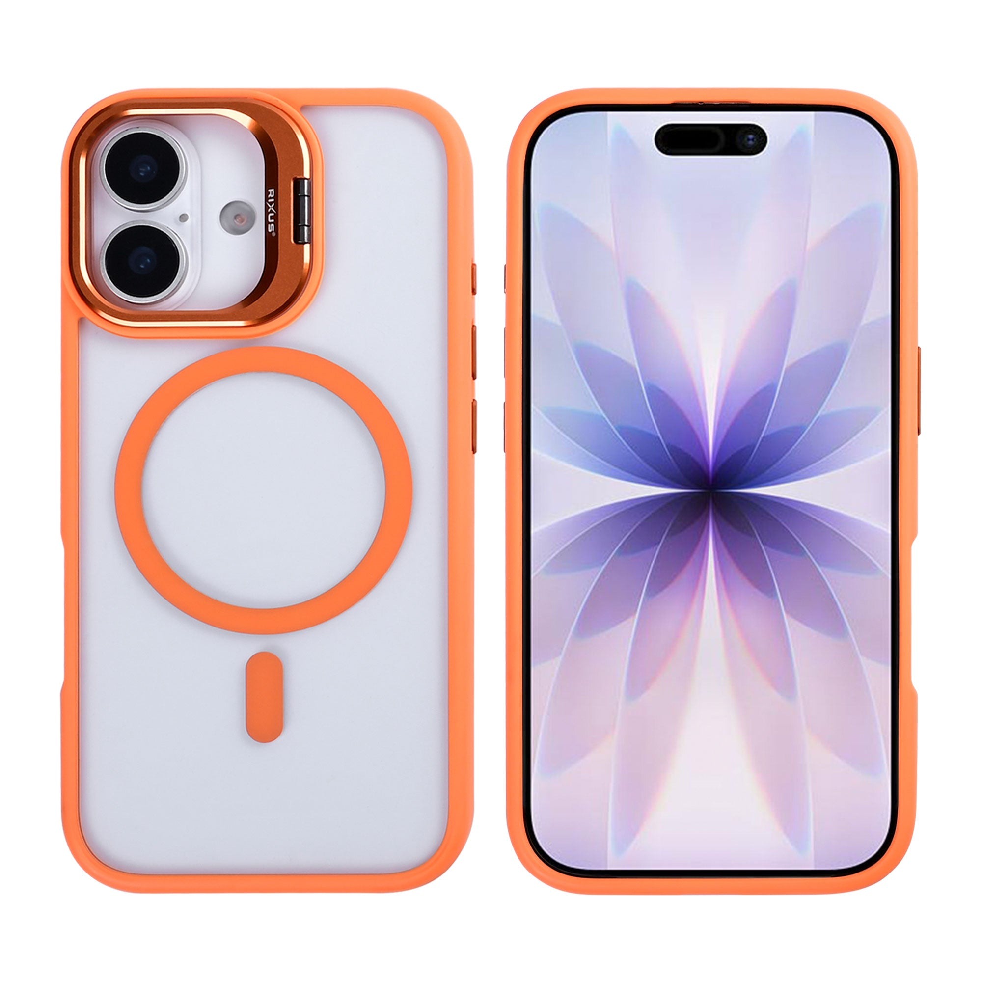 Rixus Classic 03 Case With MagSafe Compatible For Apple iPhone 17 Orange-0