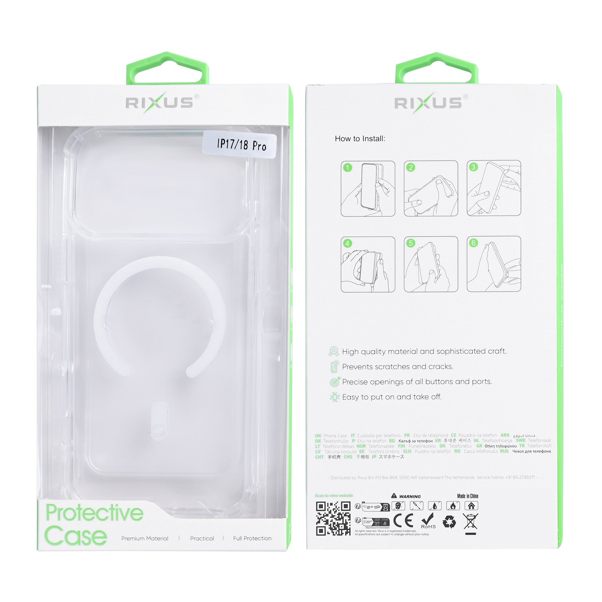 Rixus Anti-Burst Case With MagSafe Compatible For Apple iPhone 17 Pro, 18 Pro Transparent-0