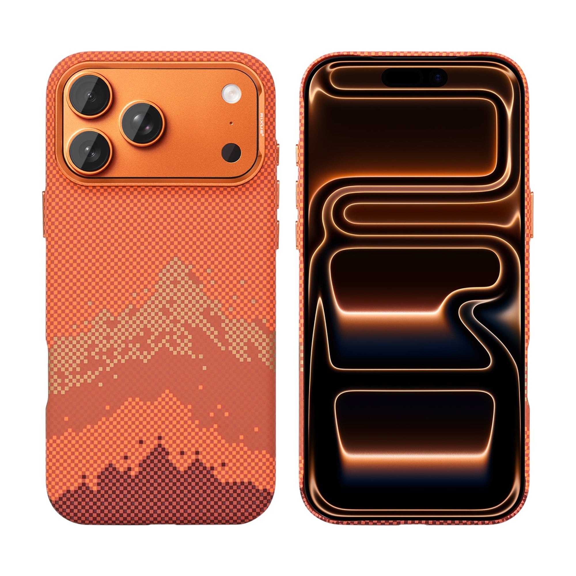 Rixus Alpine Ultra-Slim Case With MagSafe Compatible RXD081 For Apple iPhone 17 Pro, 18 Pro Mountain Orange-0