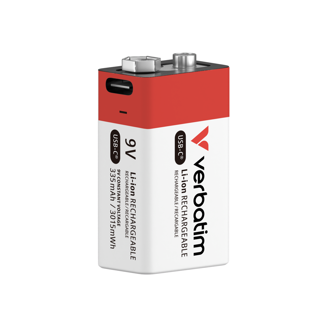 Verbatim 9V-6LR61 USB-C punjiva baterija, 9.0V, 335 mAh (1 komad)-0