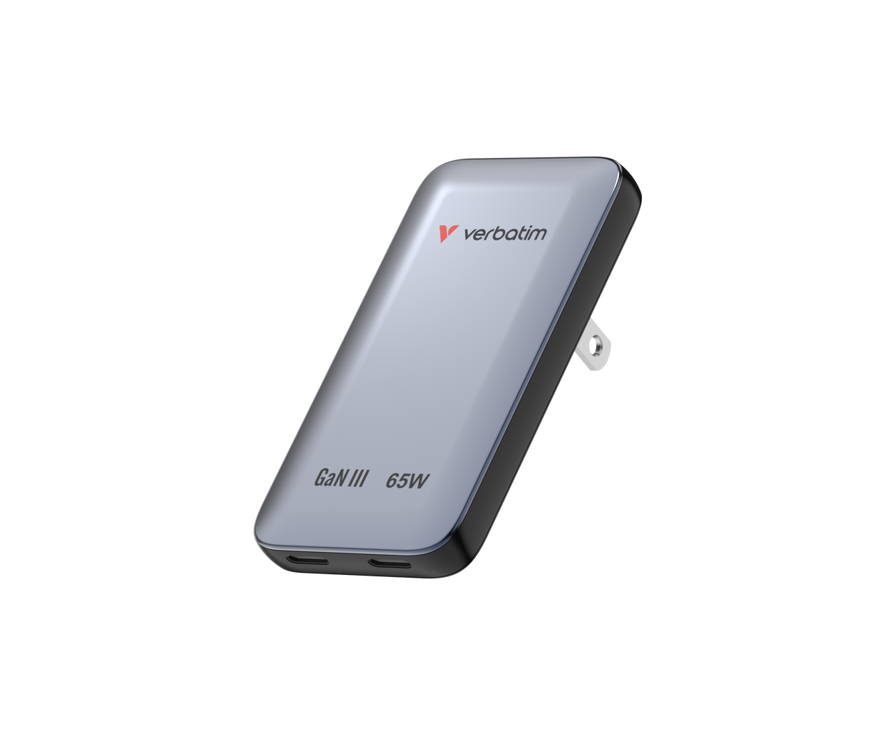 Verbatim Essentials Slim GaN zidni punjač 65 W, 2xUSB-C PD3.0, sivi-0