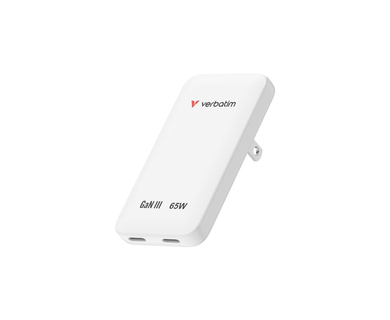 Verbatim Essentials Slim GaN zidni punjač 65 W, 2xUSB-C PD3.0, bijeli-0