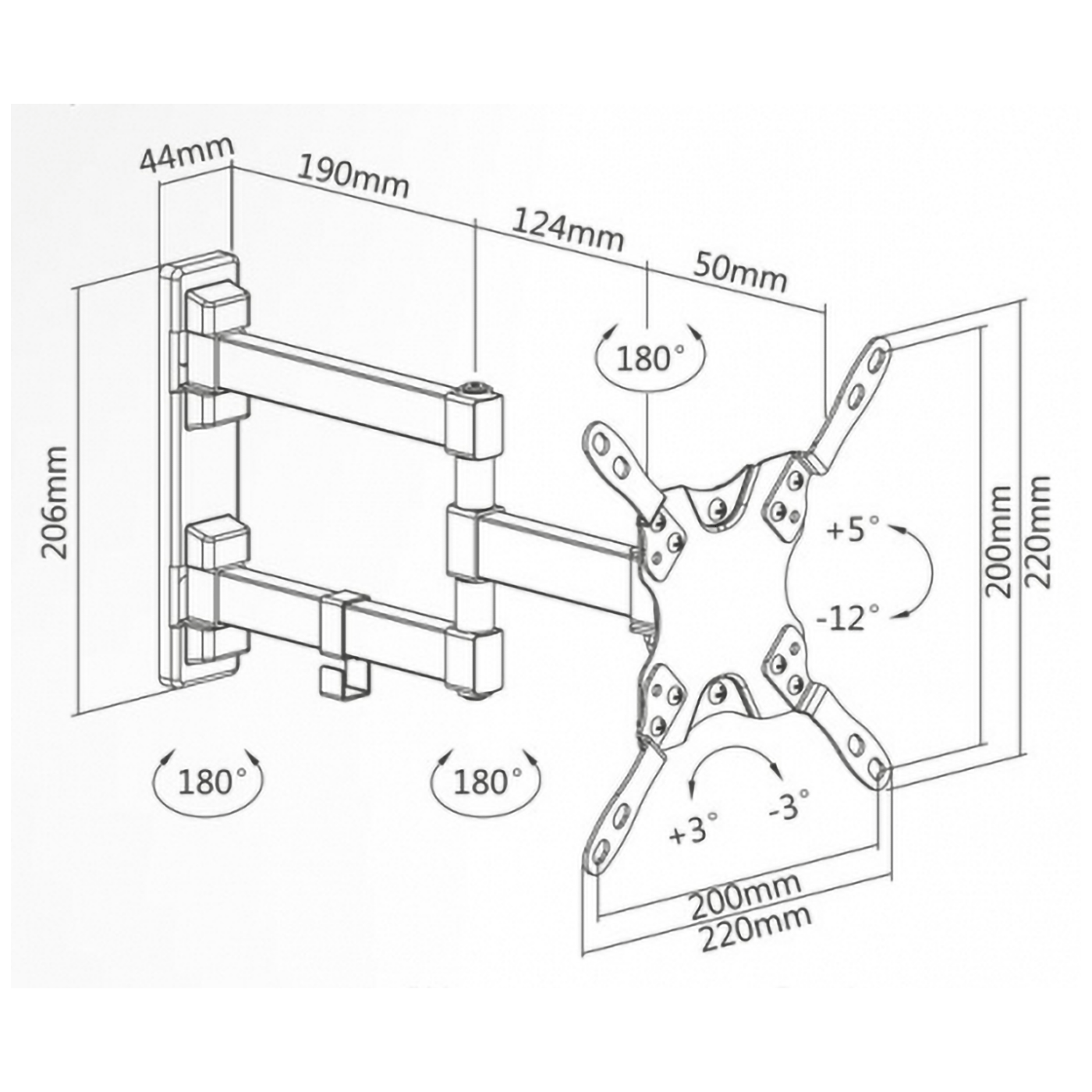 Superior Nosač za TV prijemnike 13"-42", Full Motion Extra Slim - 13-42 Full Motion Extra Slim-2
