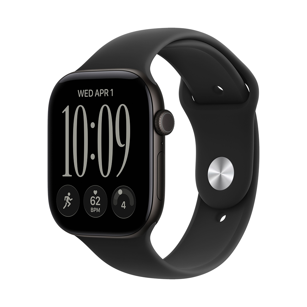 Apple Watch S12 GPS 46mm Black Aluminium Case with Black Sport Band - S/M