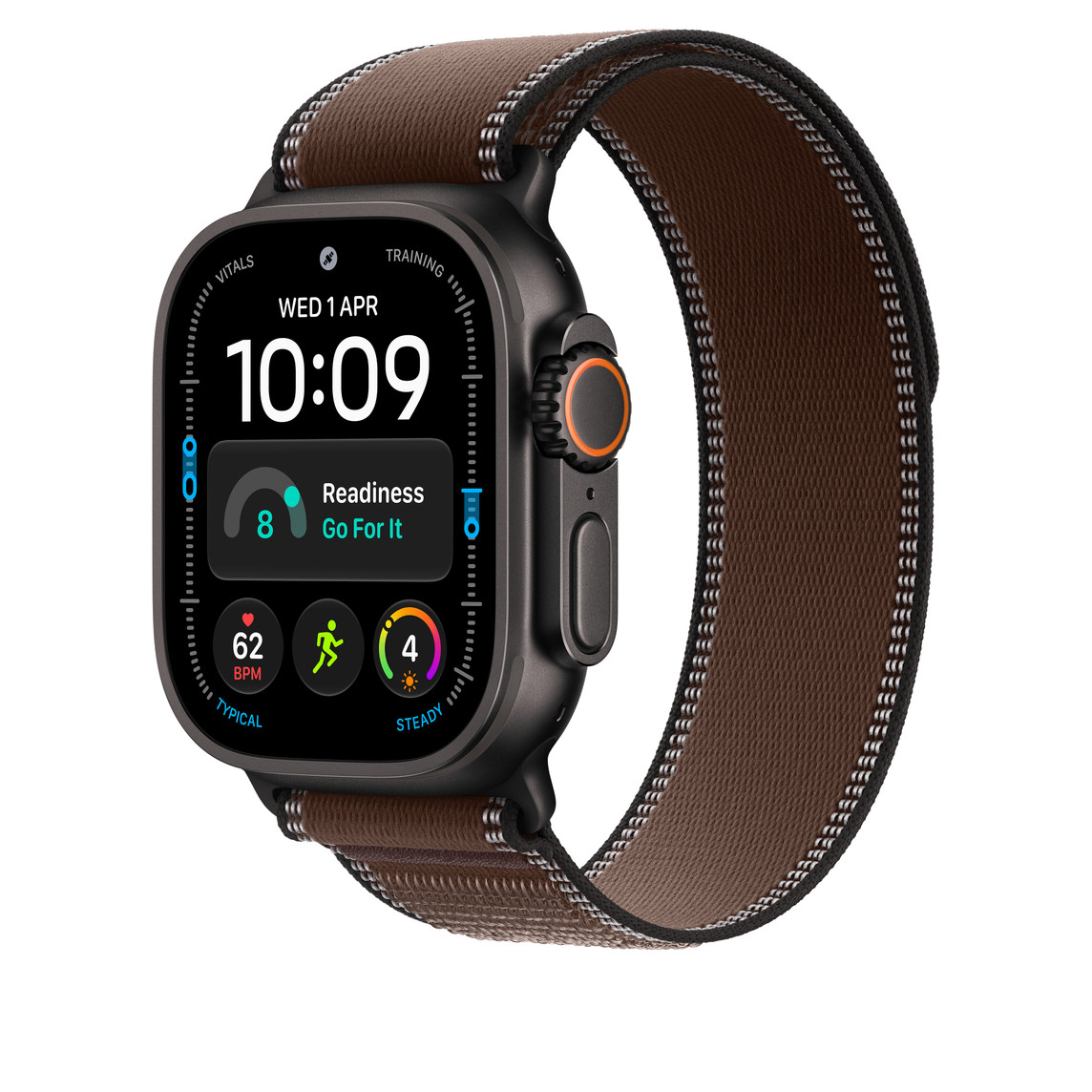 Apple Watch 49mm Titanium Loop: Dark Umber Trail Loop - M/L - Black Titanium Finish-2