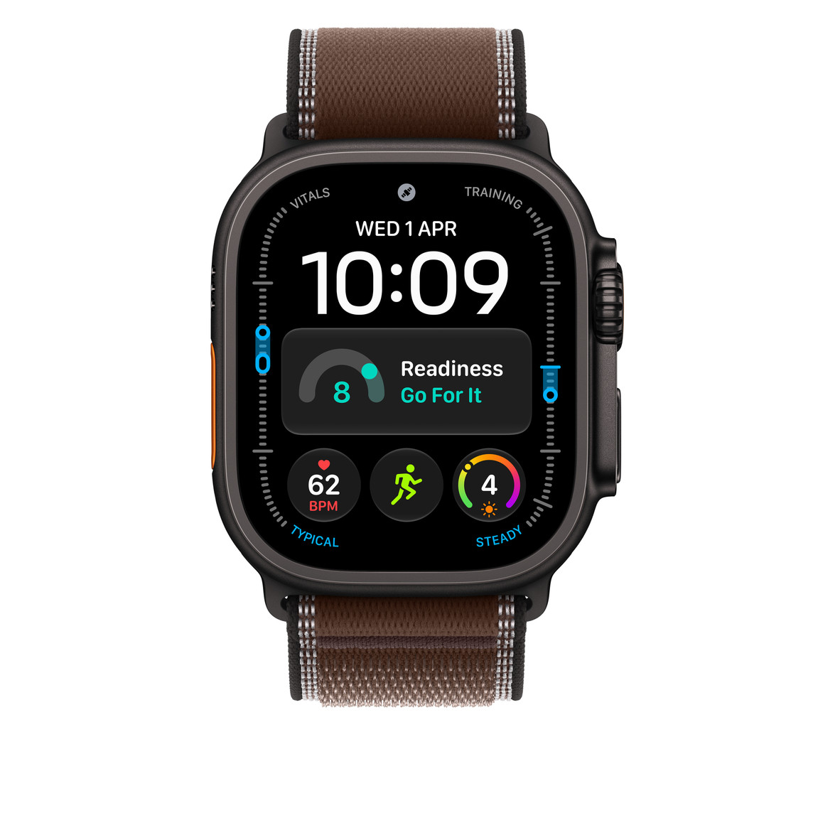 Apple Watch 49mm Titanium Loop: Dark Umber Trail Loop - M/L - Black Titanium Finish-1