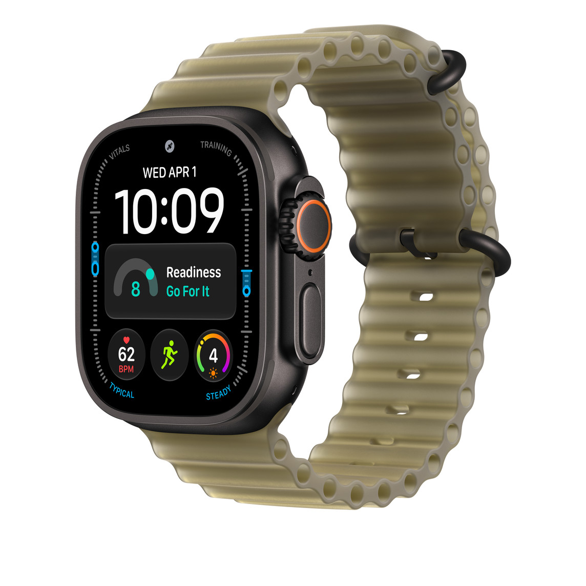 Apple Watch 49mm Titanium Band: Translucent Kelp Ocean Band - Black Titanium Finish-2