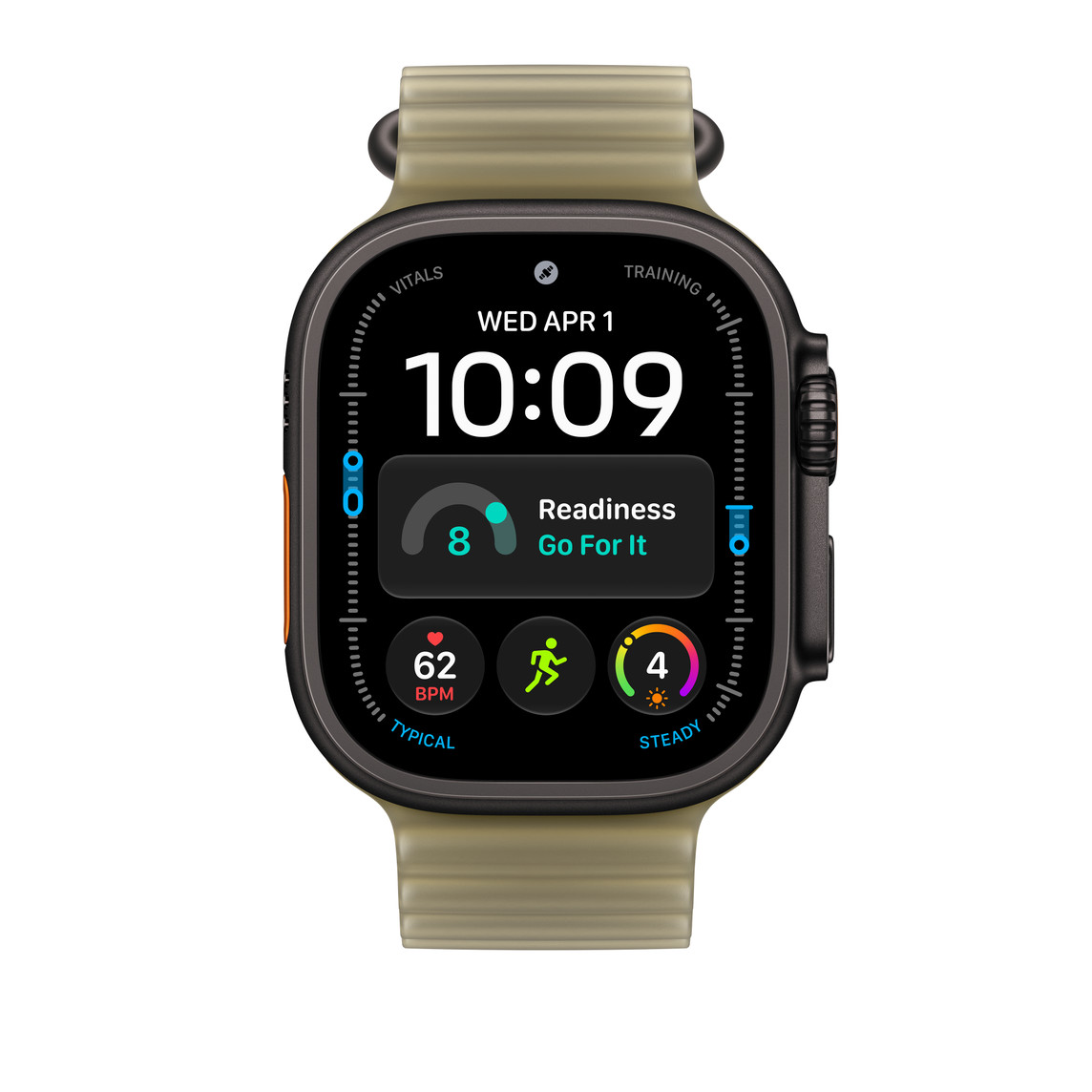 Apple Watch 49mm Titanium Band: Translucent Kelp Ocean Band - Black Titanium Finish-1