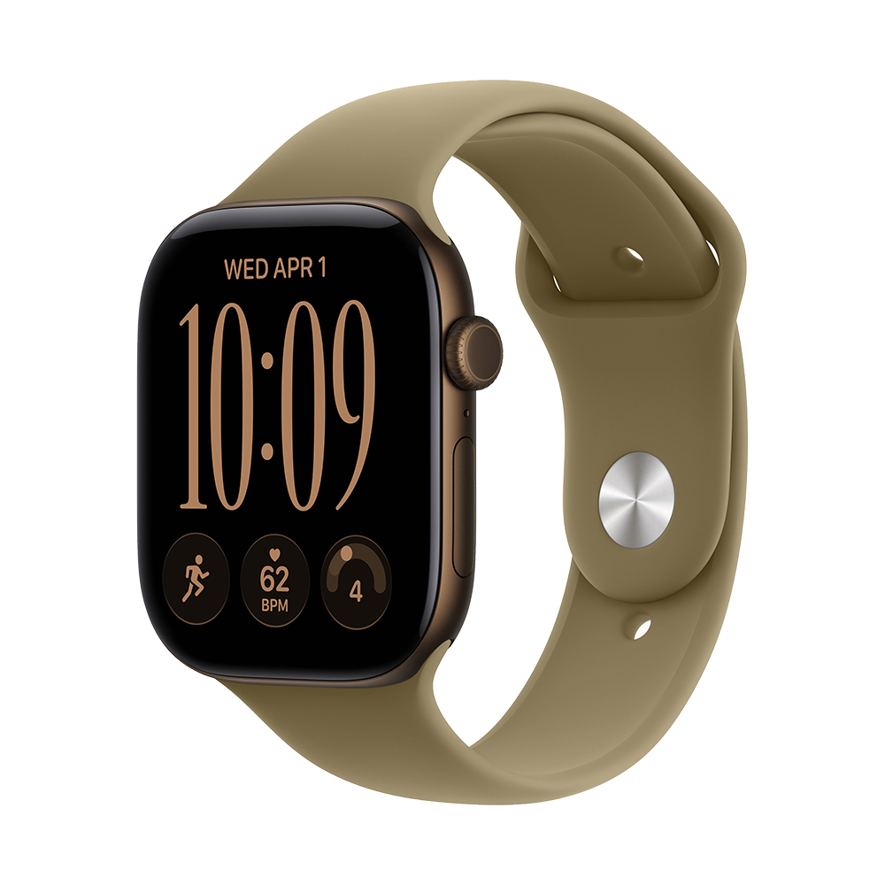Apple Watch S12 Cellular 46mm Dark Bronze Aluminium Case with Olive Sport Band - M/L